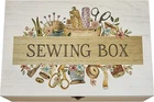 Wooden Sewing Box Vintage Haberdashery Design Crafts Storage 30cm x 20cm Large