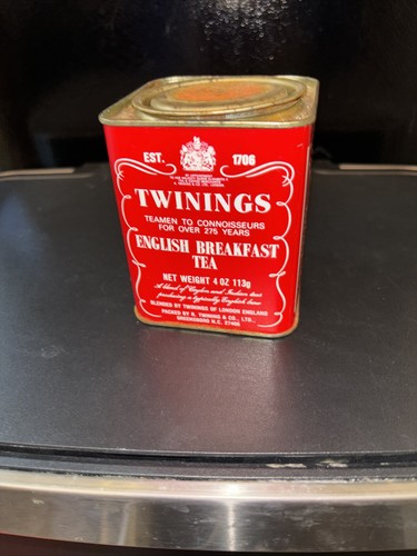 Vintage Twinings English Breakfast Tea Metall Blechdose 113 g Werbung - Bild 1 von 4