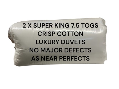 2 X PIUMINI SUPER KING 7,5 TOG COTONE QUALITÀ HOTEL SECONDI TRAPUNTE LOTTO LAVORO LWC08