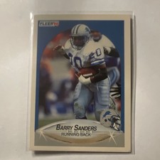 Fleer 1990 Barry Sanders #284 Detroit Lions NFL Base Set Football Card