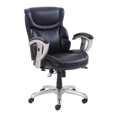 LF Products Emerson Task Chair 300lbs Cap. Black Silver Base 49711BLK