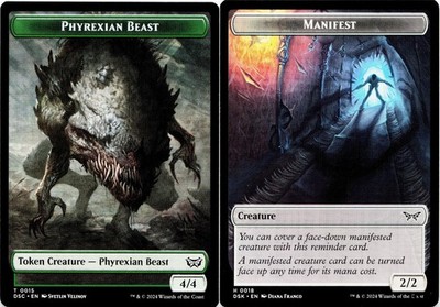 Phyrexian Beast (0015) / Manifest Double-Sided Token [Commander: Duskmourn] MTG