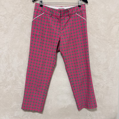 Peter Millar Hose Damen 8 W32 L25 rosa feuchtigkeitsableitend Knöchel Golf