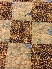 Square Pattern Quilt, Safari, Animal Print, 63x 49 1/2