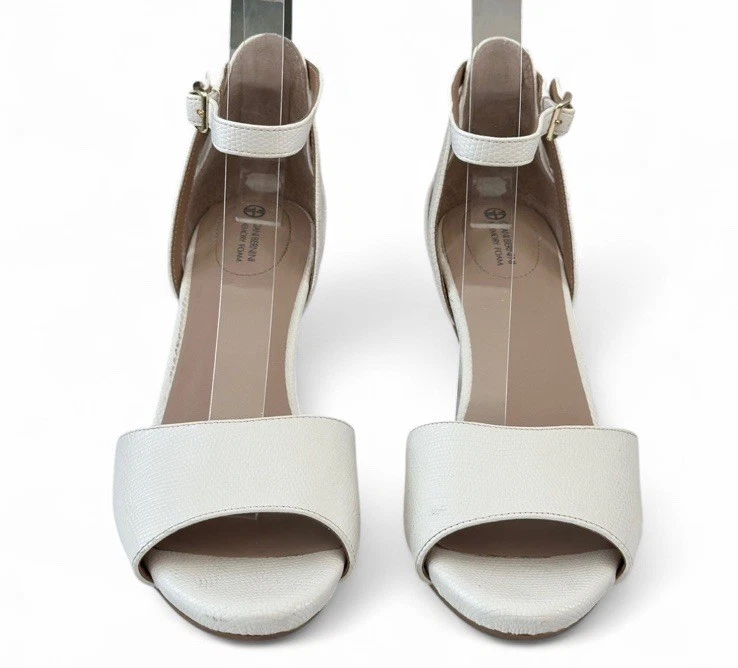 Sandálias sociais Giani Bernini Clarrice peep toe salto cone sapatos tamanho 8M - Imagem 2 de 4