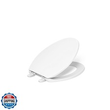 Kohler K-20110-0 Brevia Elongated Toilet Seat with Grip-Tight Bumpers, Quiet-