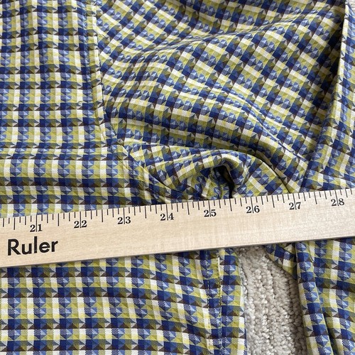 Robert Graham Mens Dress Shirt 2XL Blue Yellow Geometric Colorful Flip Cuff - Foto 13 di 24
