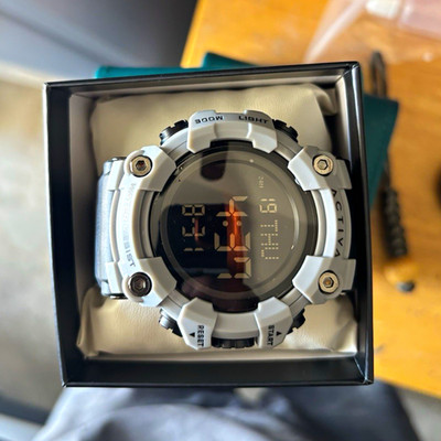 Activa Sport Digital Quartz Watch Water-Resistant Light White Resin w/ Box