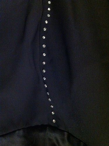 JS COLLECTION BLACK DRESS PANTS SIZE 8 W/FLOW & JEWELS DOWN THE SIDES - Picture 6 of 6