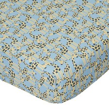 Giraffes Navy/Banana Crib Sheet
