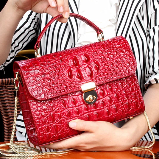 100 AlligatorCrocodile skin leather bags women s luxury handbag
