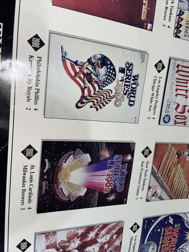 Vintage 1992 Kellogs Evolution of Baseball World Series Programs Poster 25"x38" - Picture 13 of 18