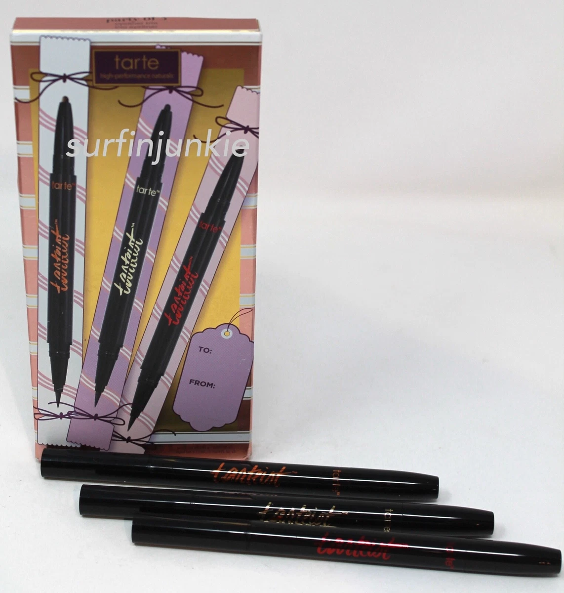 3 Pc Tarte Tarteist Party of Liquid Eyeliner Brown Black &amp; Burgundy | eBay