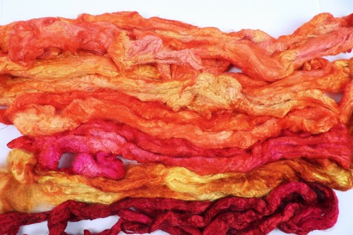 Hand Dyed Mint Fibre Tops Roving Plant Fibers Felting Spinning Weaving Vegan - Picture 31 of 93