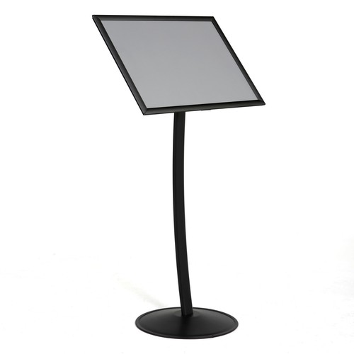 Tablero de menú curvo simplista - Soporte de letrero de pedestal negro de pie de aluminio - Imagen 24 de 25