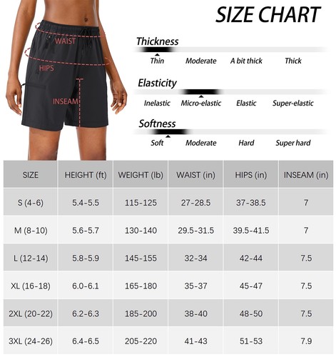 Women's Hiking Cargo Shorts Quick Dry Lightweight Summer Shorts for Women Tra... - Picture 7 of 7