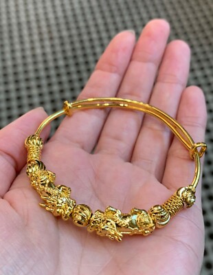 New FengShui Double Pixiu Gold Wealth Bangle/Lucky Bracelet /Charming Wirstband 