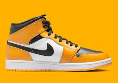 Nike Air Jordan 1 Mid TAXI Black White Yellow BasketBall 554724