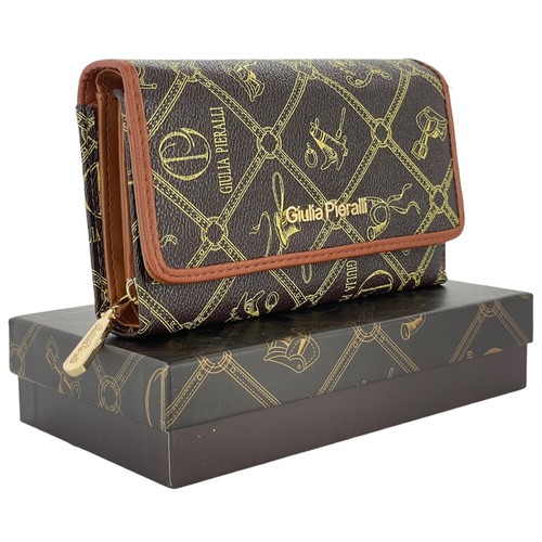 Geldbörse Giulia Pieralli Damenbörse Börse Portemonnaie Einzigartig Braun NEU - Bild 1 von 6