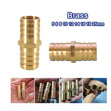 Brass Straight Hose Joiner Barbed Connector Air Fuel Water Pipe Tubing 5mm-25mm
