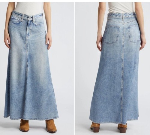NWT RAG & BONE Blue Liquid Miramar Skirt In Mari 26