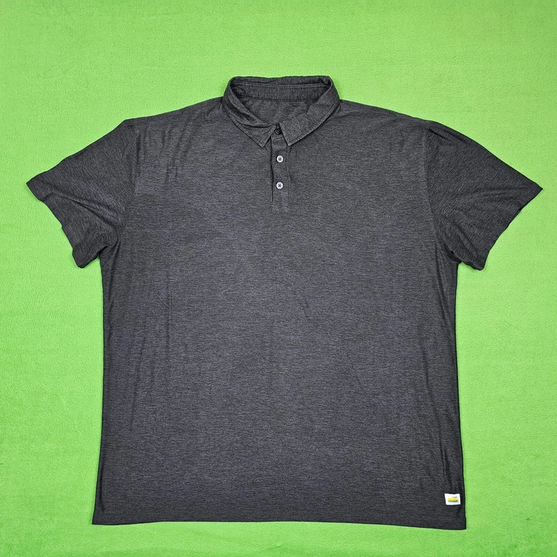 vuori strato tech heather dark golf pickle ball shirt