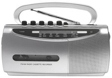 Portable Retro Boombox AM FM Radio Tuner Recorder Cassette Player Voice Recorder