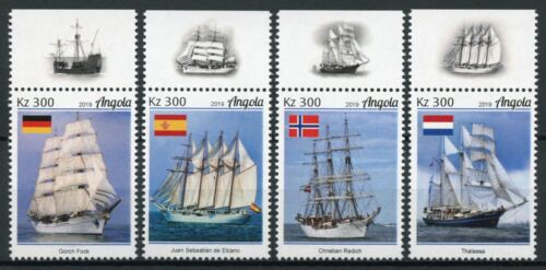 Ensemble de timbres grands navires angolais 2019 MNH voiliers voiliers voiliers nautiques 4 V - Photo 1/1