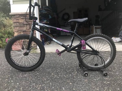 black and purple bmx bike