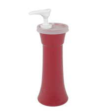 Tupperware 718-10 Ketchup Condiment Pump Dispenser Red Hourglass Shape