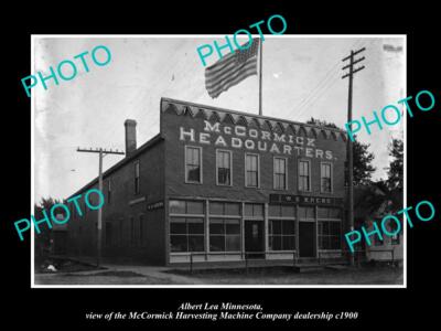 OLD LARGE HISTORIC PHOTO OF ALBERT LEA MINNESOTA THE McCORMICK FARM STORE c1900