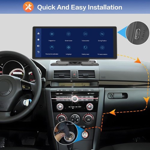 10.26" 2K Wireless CarPlay Android Auto Touchscreen Auto Tragbares AutoRadio FM - Bild 10 von 16