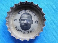 COCA COLA COKE NFL ALL STAR BOTTLE CAP "BOBBY MITCHELL #49 OHB REDSKINS 1960'S