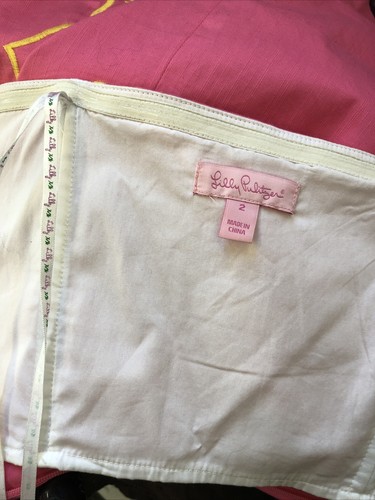 Lilly Pulitzer 2 Hotty Pink Embroidered Bowen Strapless Dress NWOT Bin-G - Picture 6 of 7