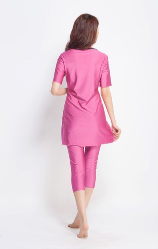 Women Muslim Short Sleeve Swimwear Swimsuit Tops Pants Bathing Suits Burkini - Picture 24 of 34