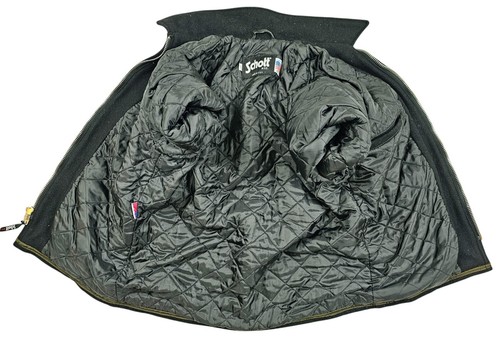 HOT USA Men's SCHOTT @ SPORTS BIKER PARKA 4 Pockets LINED BLACK WOOL Jacket 40 M - Picture 10 of 14