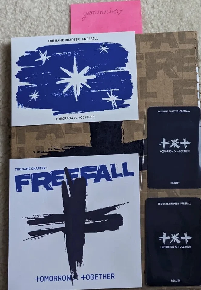 TXT Freefall Reality Album Taehyun Autographed Signed Card + Beomgyu Photocards Foto 2 de 4