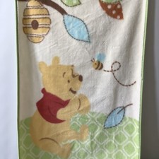 Winnie The Pooh Bee Tree Hive Plush Baby Blanket Throw Leaves