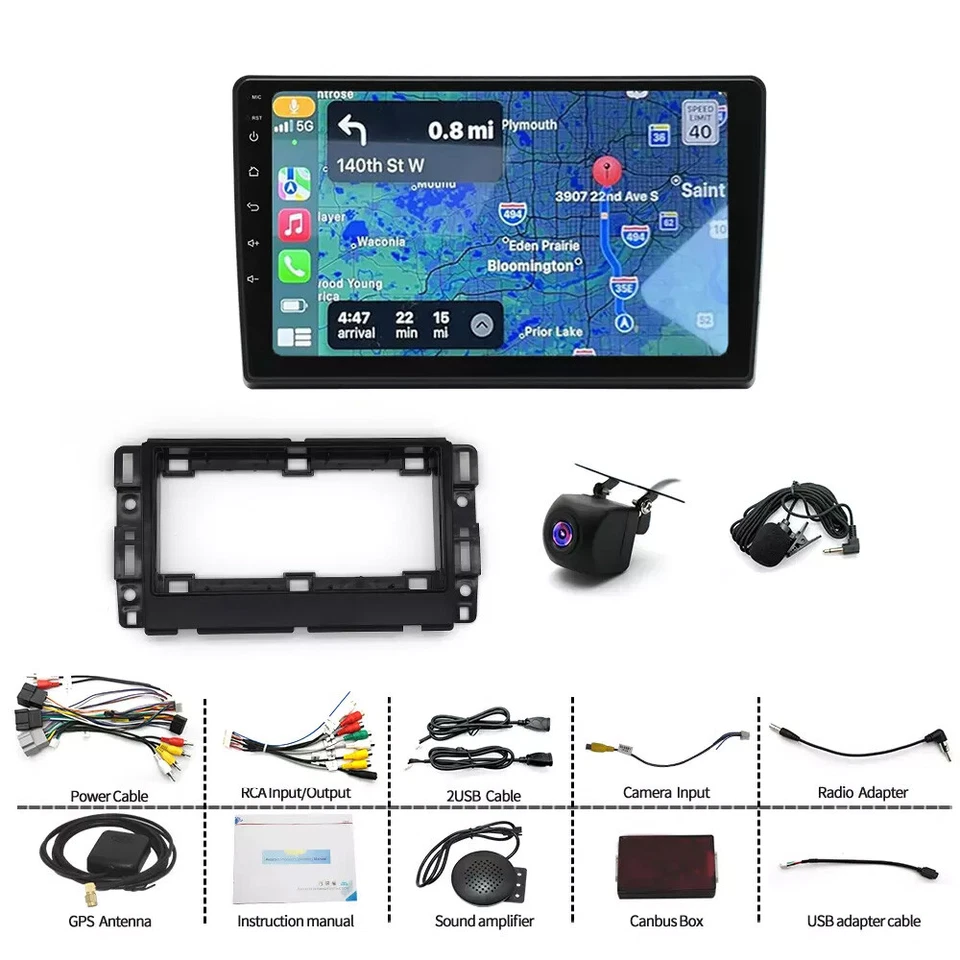 Radio Apple Carplay 10"" WiFi para Chevrolet Impala 2006-2013 Android 13 RDS GPS Foto 3 de 4