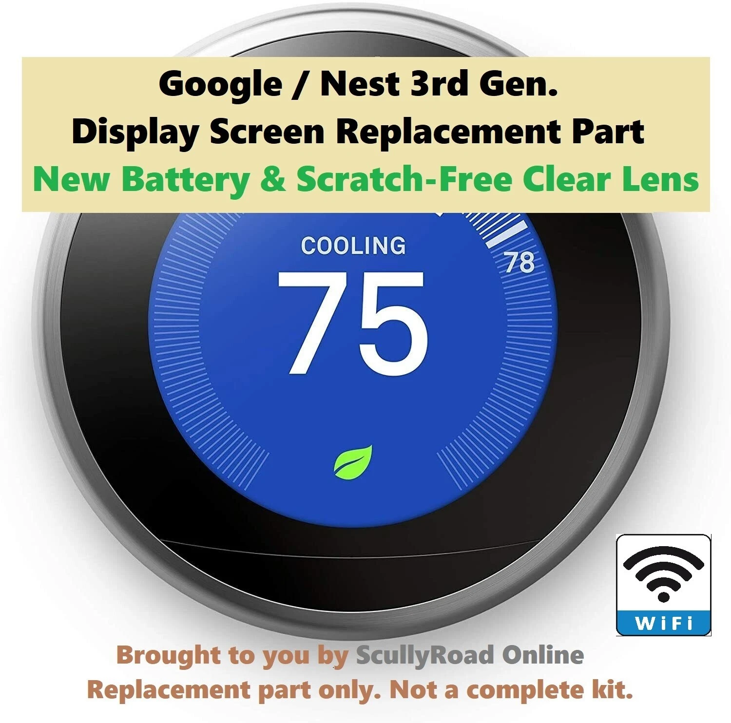 PART Google Nest 3rd Generation Learning Stainless Steel WIFI Smart Thermostat