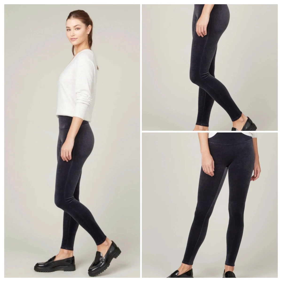 High rise top velvet leggings