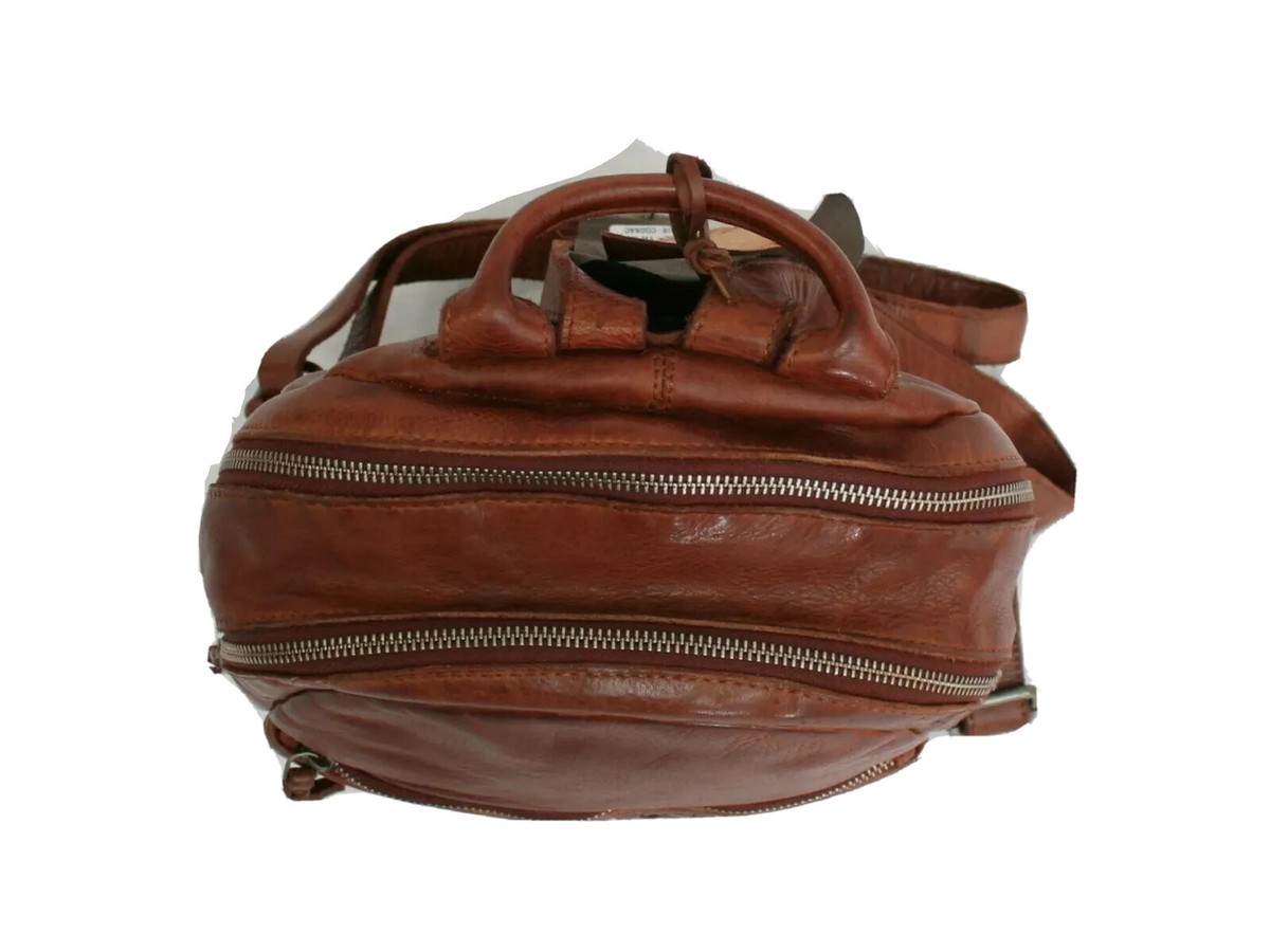 Vilenca Holland Cognac Brown Leather BACKPACK with multiple zipper pockets. Amazon.com: VILENCA HOLLAND 12.5 Inch Genuine Leather  main image 3