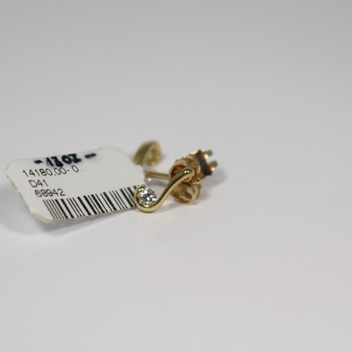 585 Gold Ohrstecker mit zwei Brillanten 0,10ct SI/TW Made in Germany - Bild 4 von 5