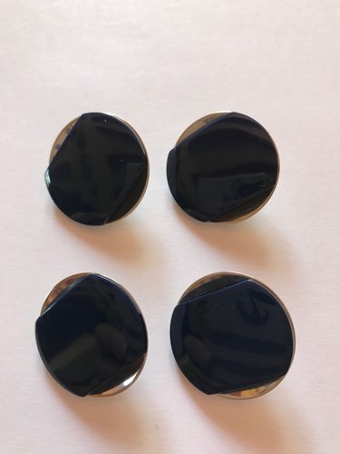 Boutons vintage 4 boutons chromé et bakélite bleu diamètre 28 mm réf 9 - Picture 1 of 3