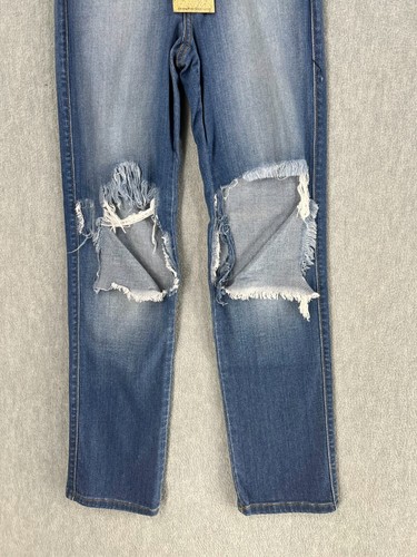 Lebendige Miu Jeans Damen 24Wx27L Blau Denim Distressed 5 Taschen Hergestellt in den USA - Bild 4 von 12