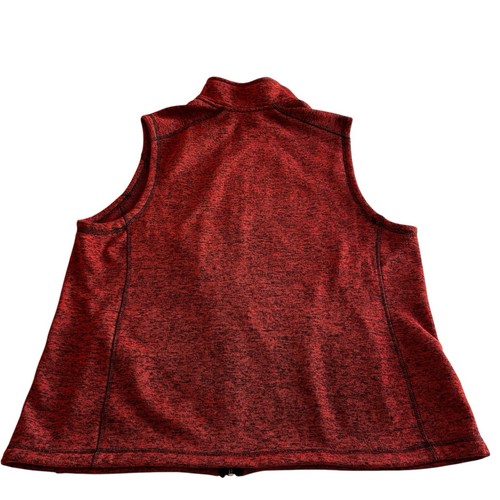 Exertek Womens 2X Collared Zip Up Fleece Vest Red Side Pockets - Picture 2 of 9