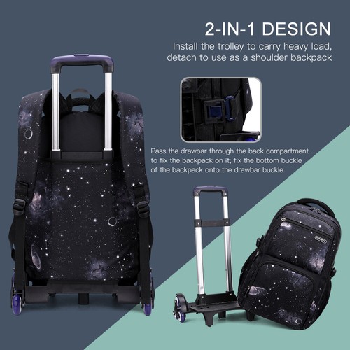 Rolling for Boys Girls Luggage Wheeled Trolley I4F2 - Picture 8 of 10