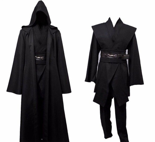 Abito nero Star Wars Jedi Oscuri Sith Darth Vader costume cosplay abito mantello - Foto 2 di 10