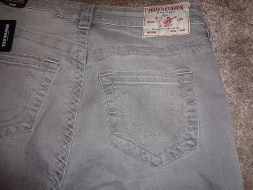 NEW True Religion Jeans Jennie Curvy mid rise super skinny light grey 29" waist - Picture 18 of 20