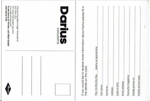 Darius Dänen handsignierte Karte - Bild 2 von 2